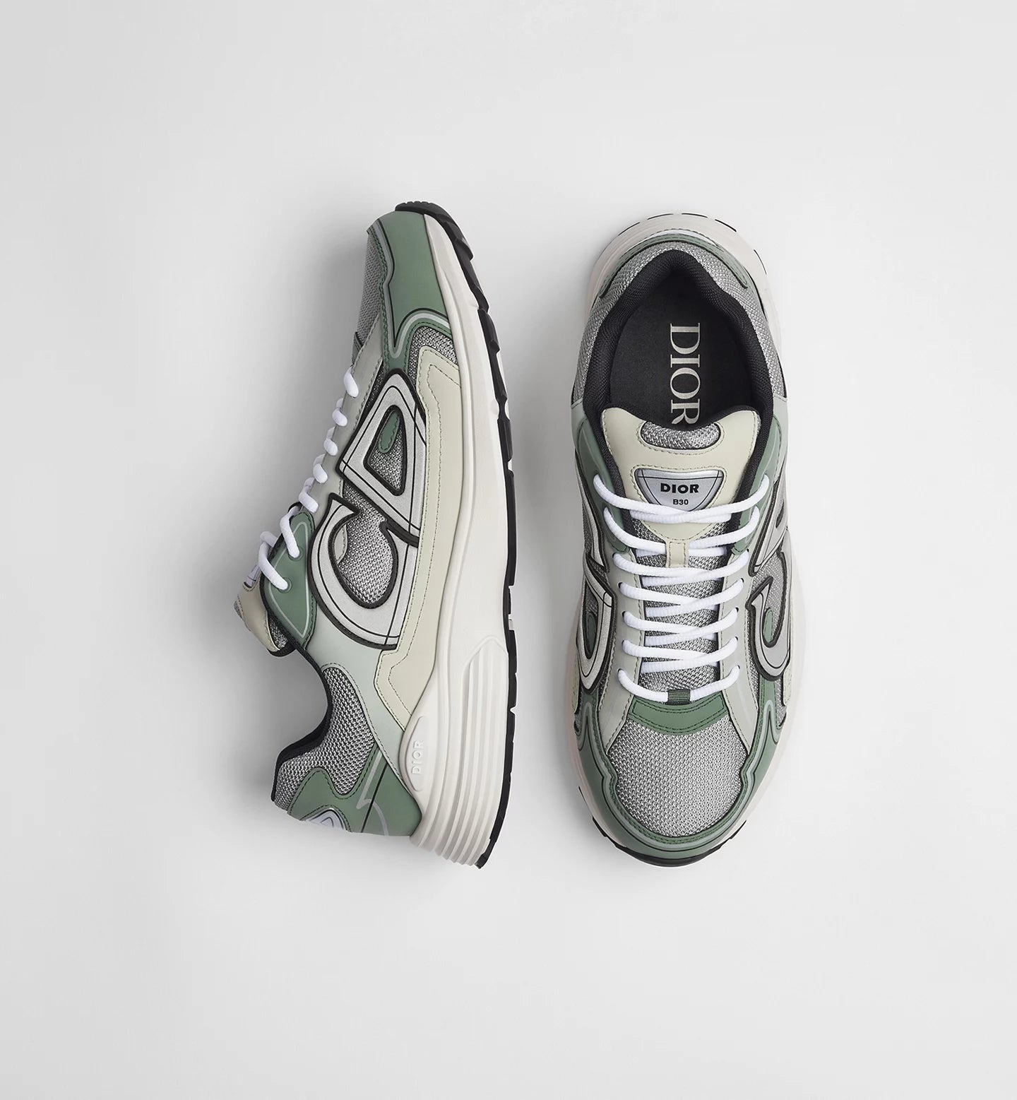 Dior B30 Countdown Sneaker Cedar Green, Gray and Cream