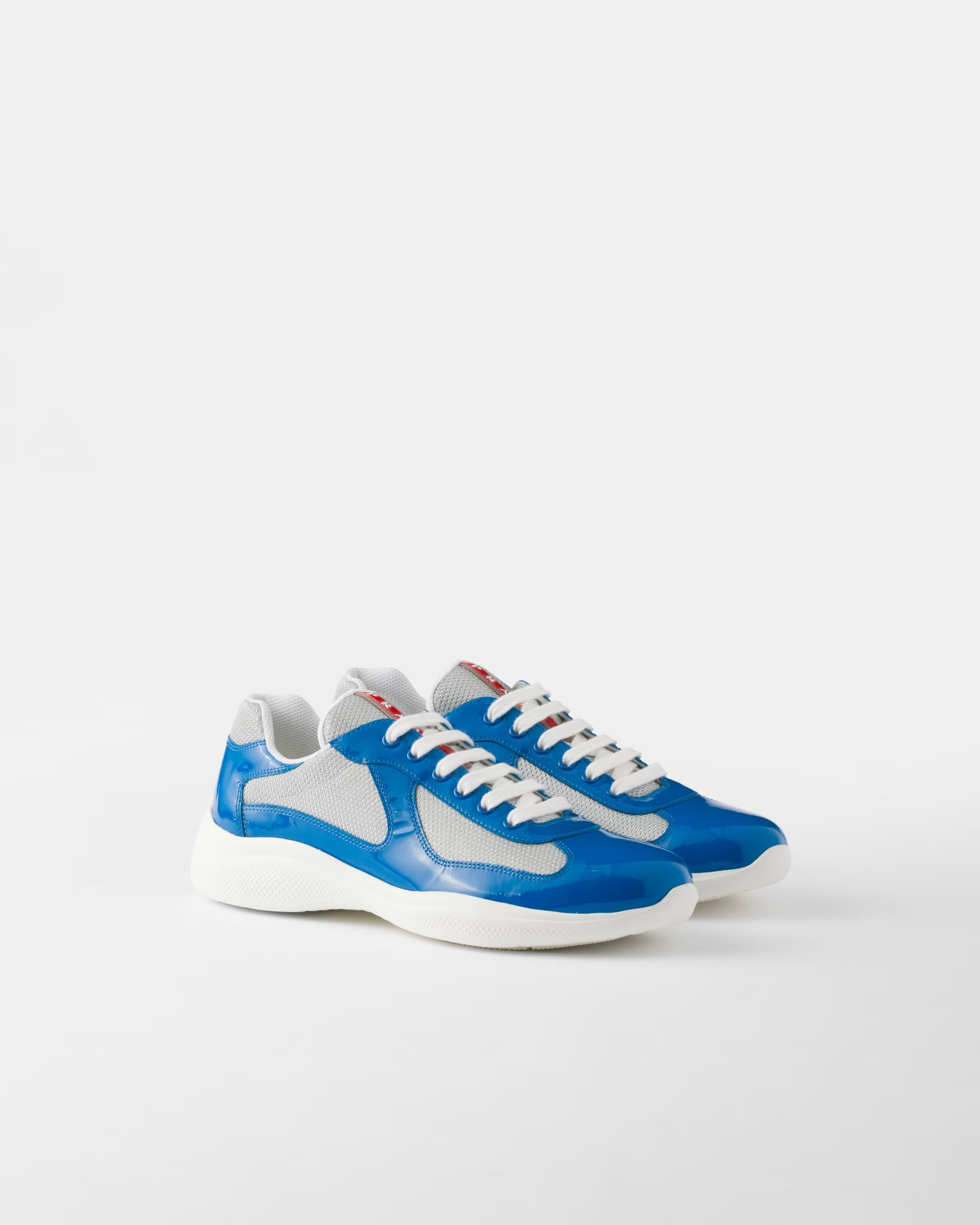 Patent leather and technical fabric Prada America's Cup sneakers ( Blue/Silver)