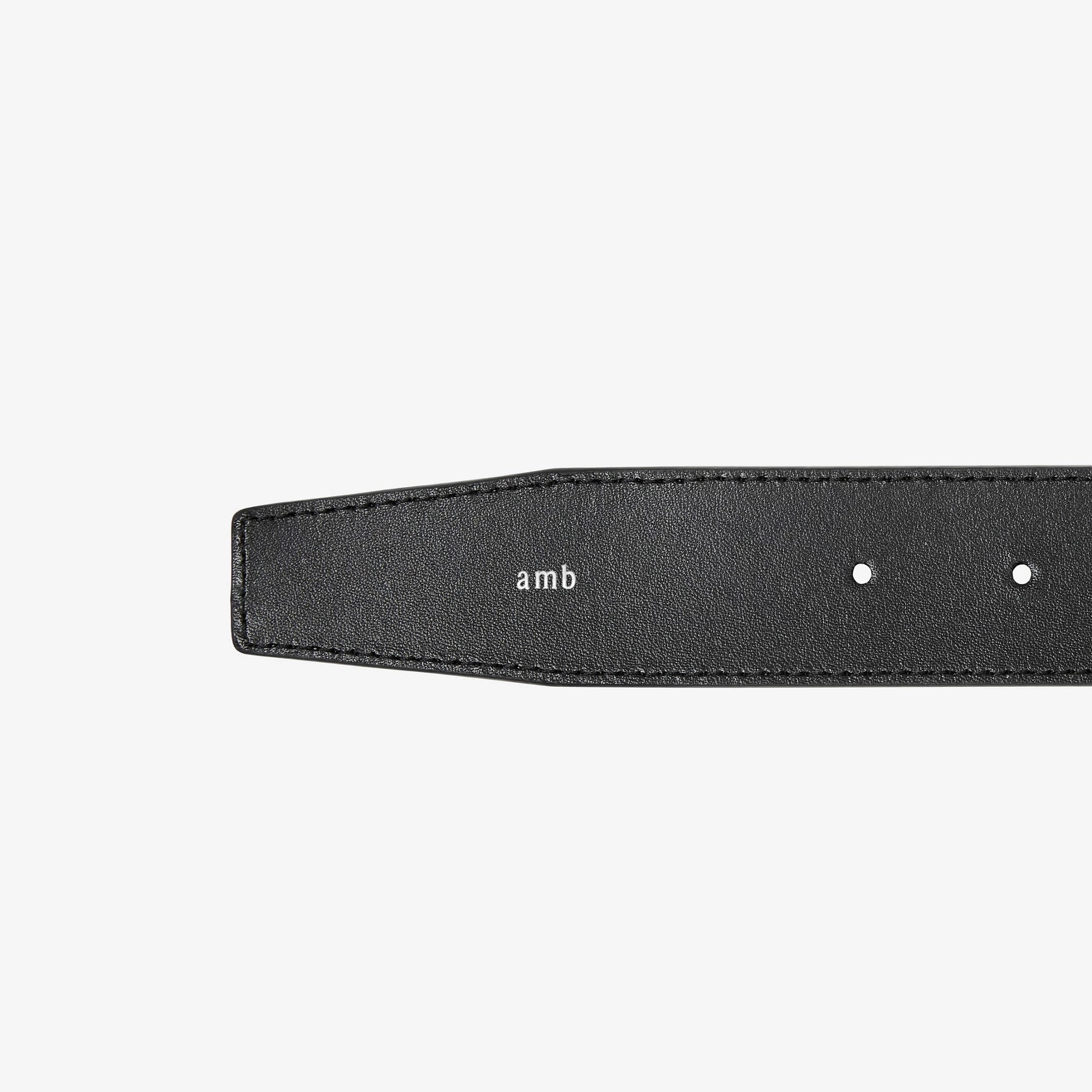 Check and Leather Reversible TB Belt