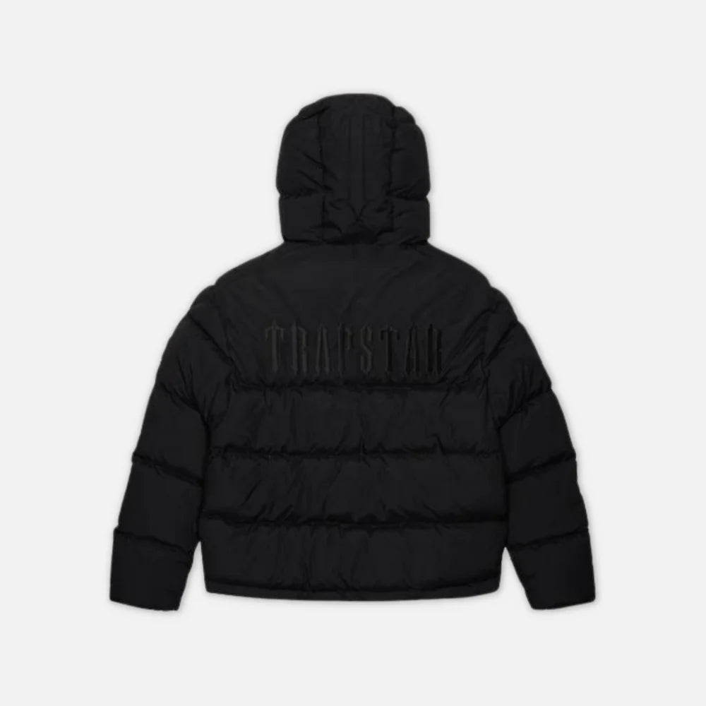 TRAPSTAR DECODED HOODED PUFFER 2.0 JACKET - BLACKOUT