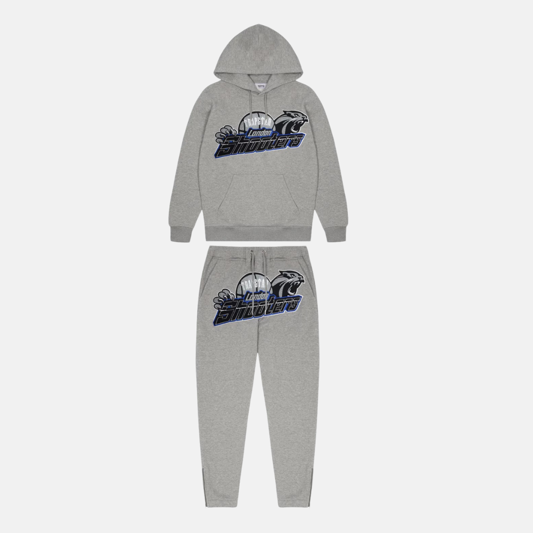 Trapstar London Shooters Hooded Panel Tracksuit - Grey / Blue