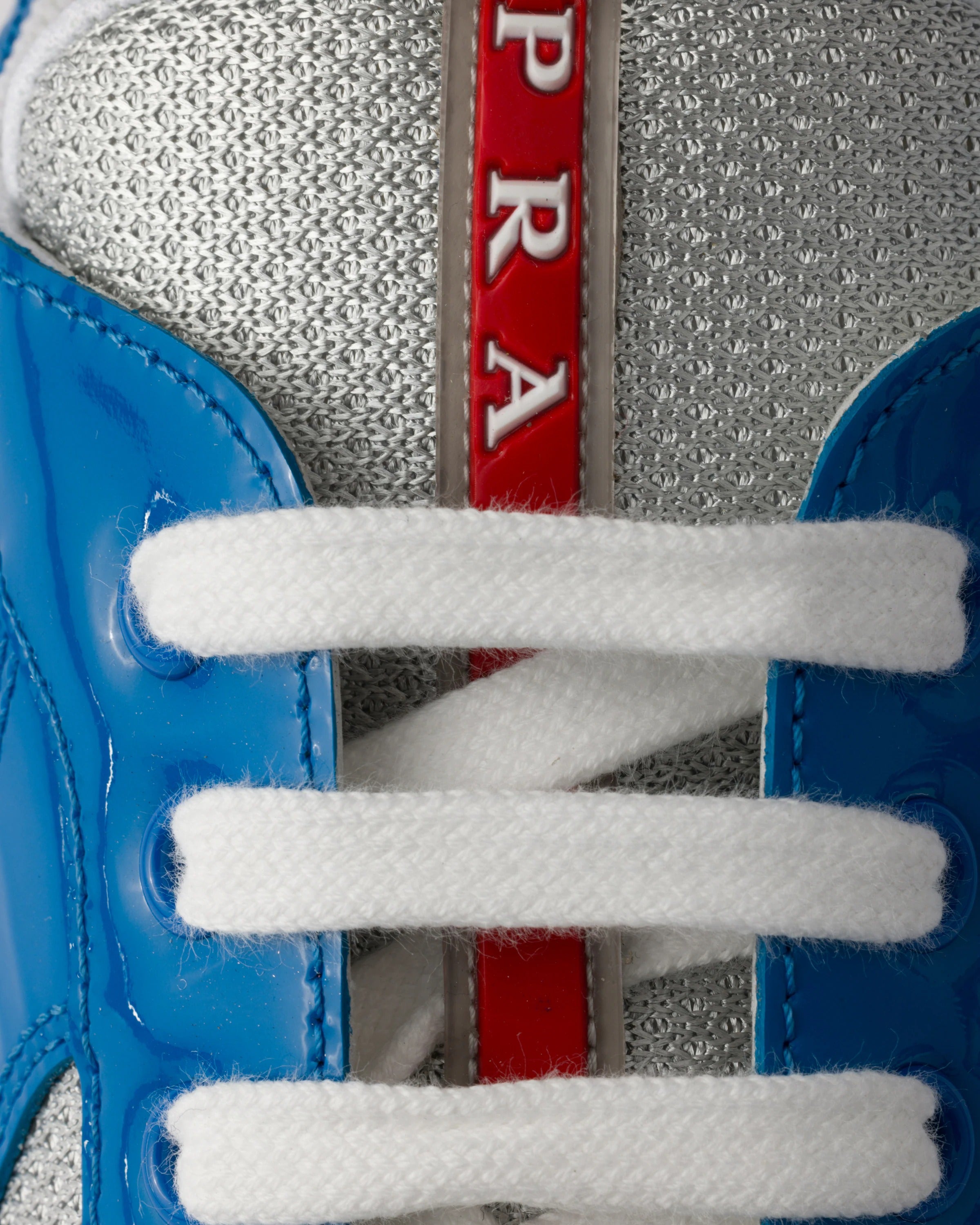 Patent leather and technical fabric Prada America's Cup sneakers ( Blue/Silver)