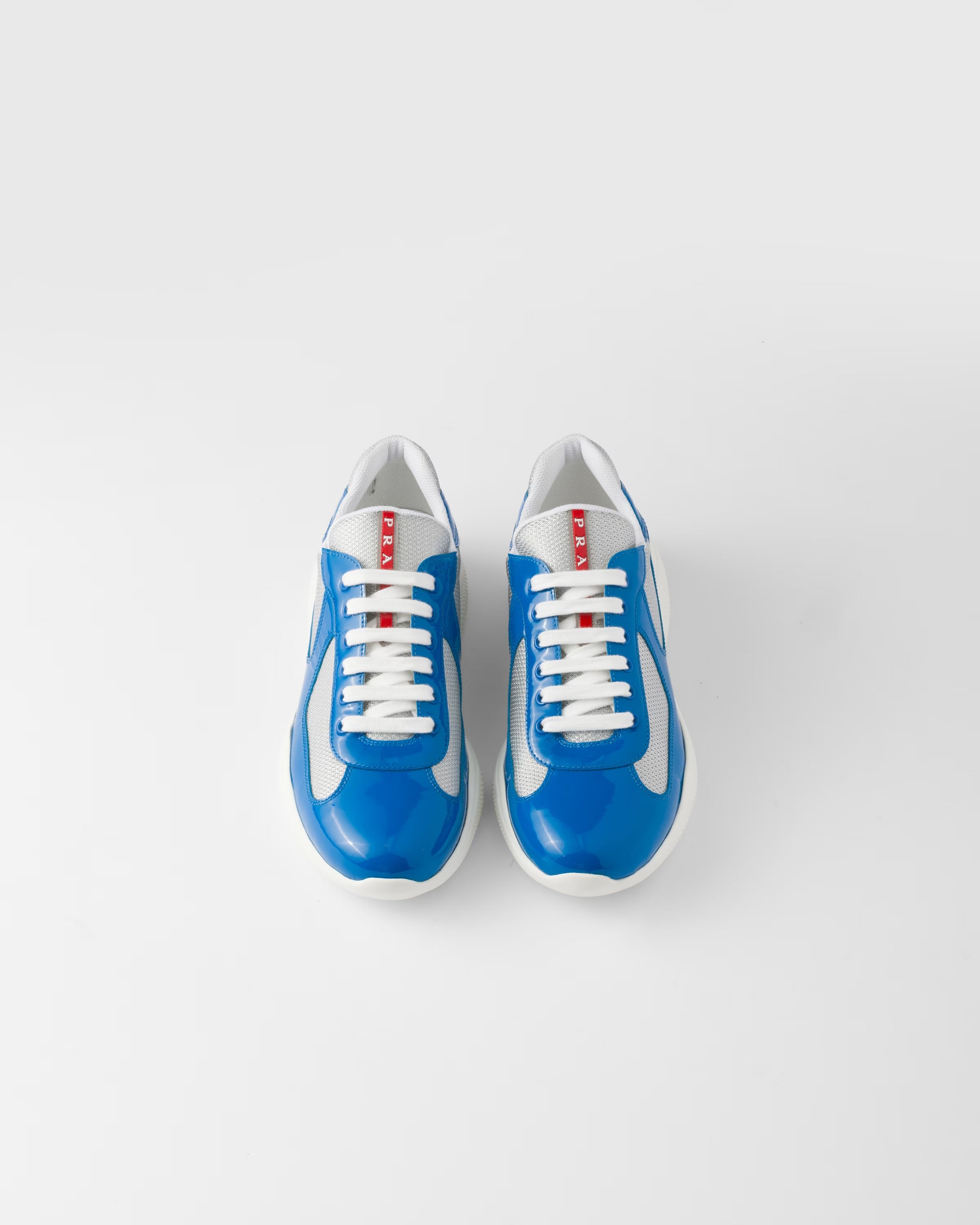 Patent leather and technical fabric Prada America's Cup sneakers ( Blue/Silver)