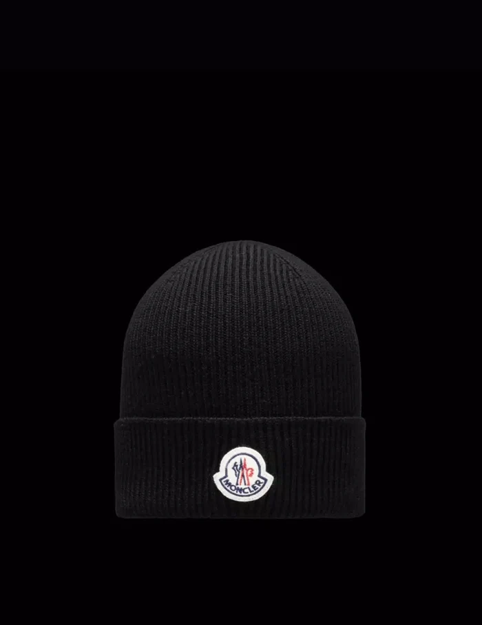 MONCLER WOOL BEANIE BLACK