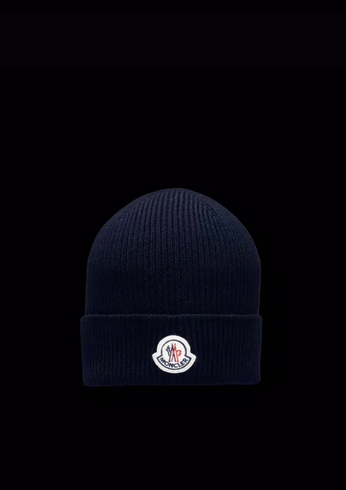 MONCLER WOOL BEANIE NAVY BLUE