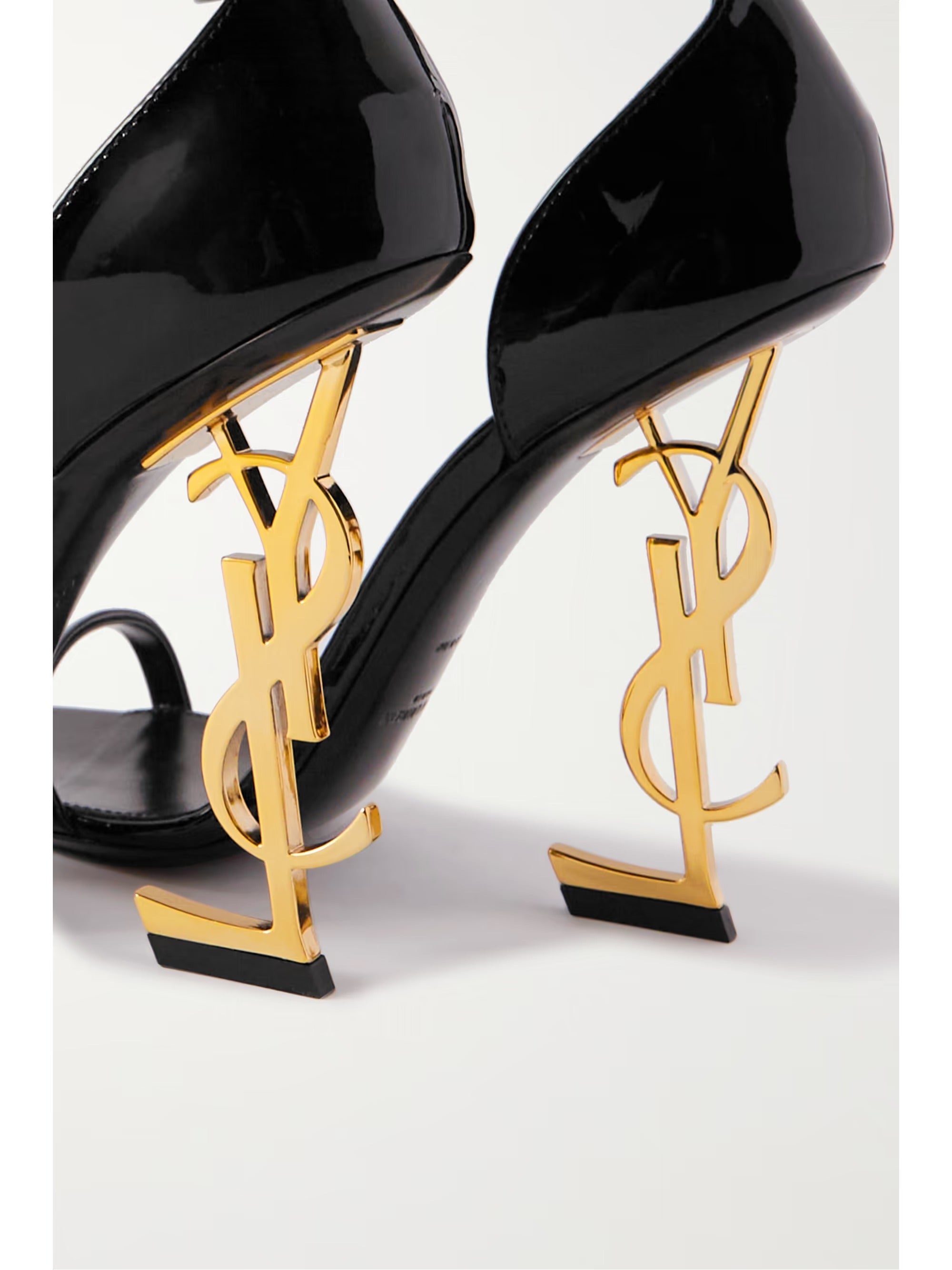 SAINT LAURENT Opyum embellished patent-leather sandals