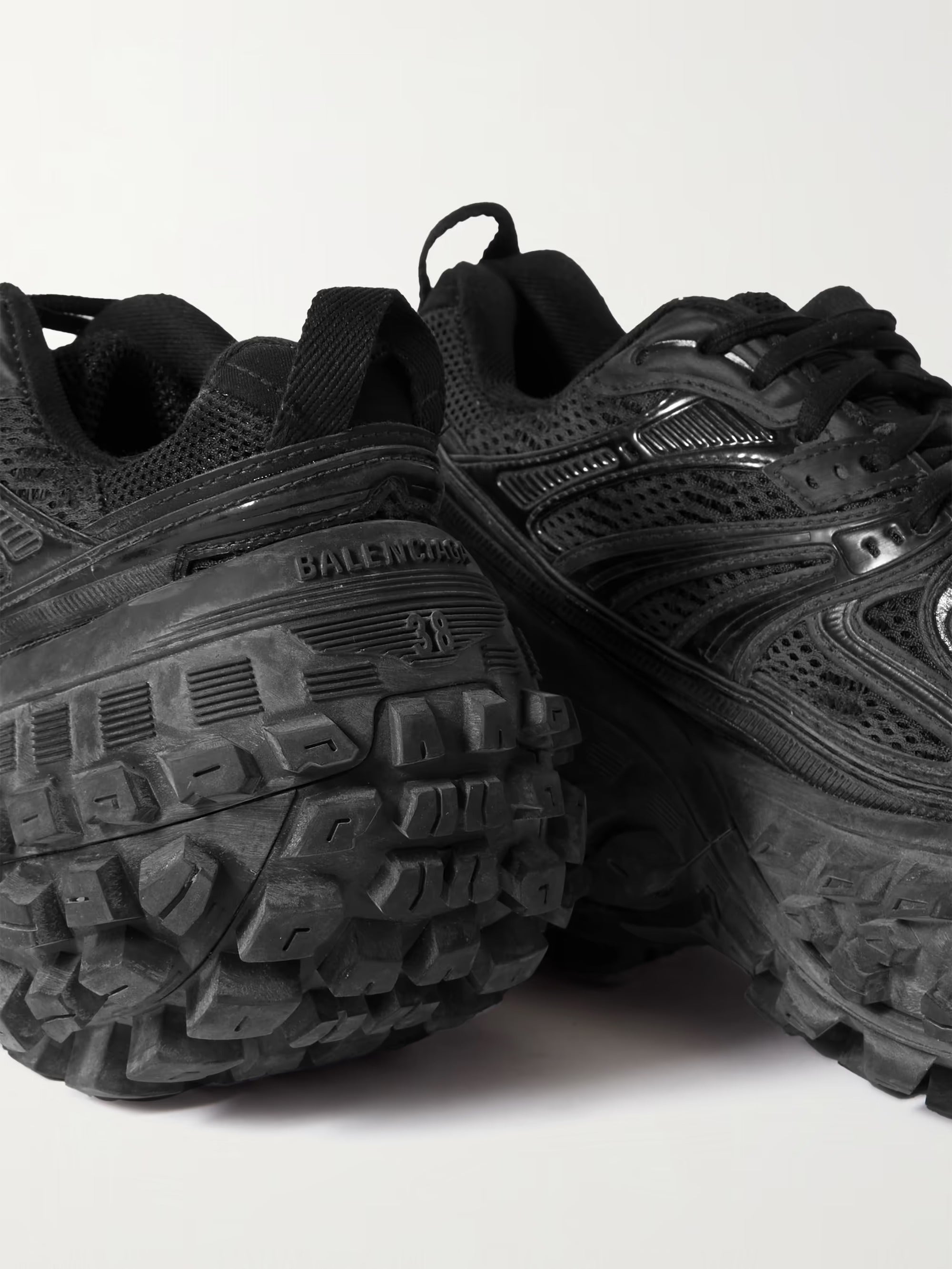 BALENCIAGA Bouncer mesh and rubber platform sneakers