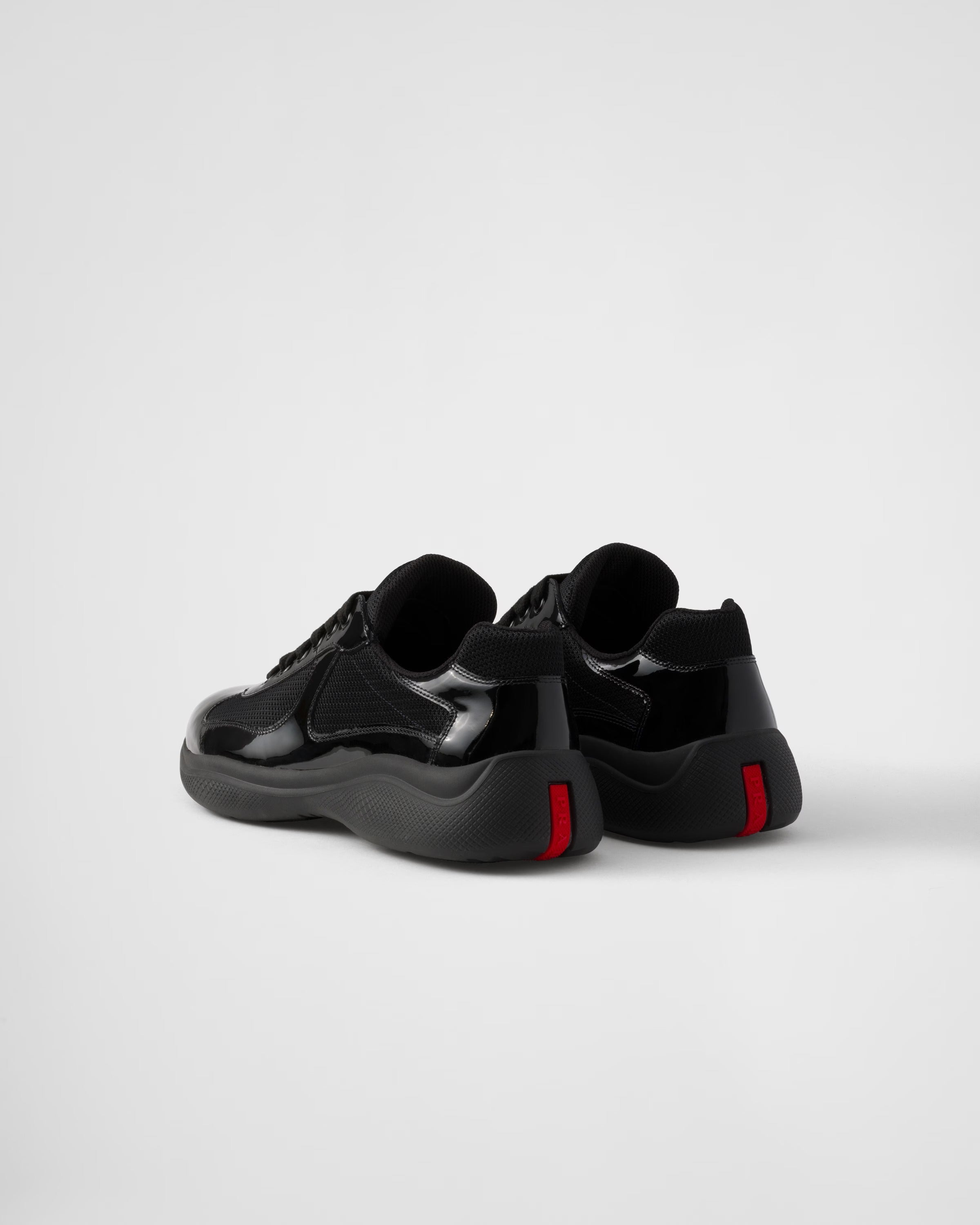 Patent leather and technical fabric Prada America's Cup sneakers (Black)