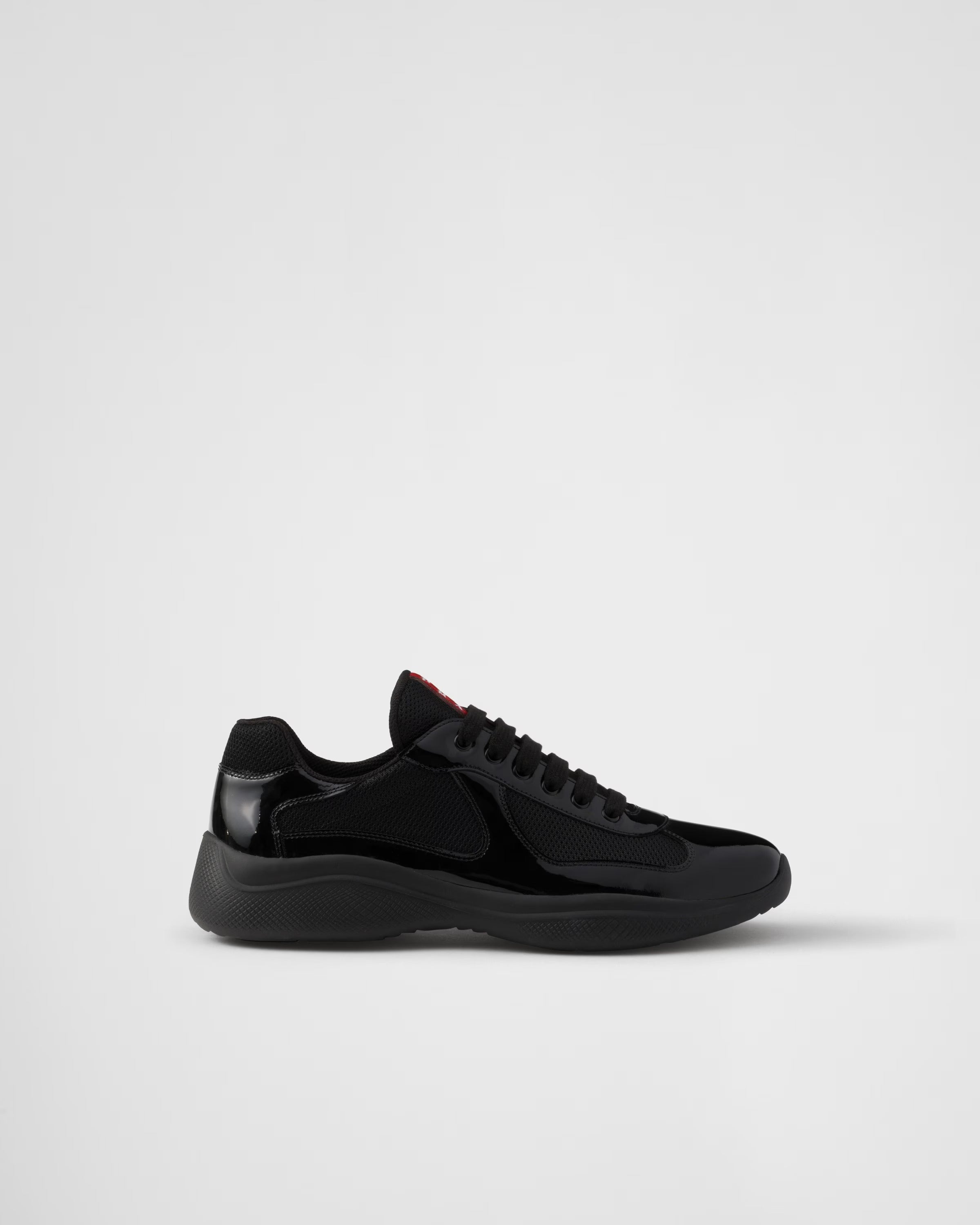 Patent leather and technical fabric Prada America's Cup sneakers (Black)