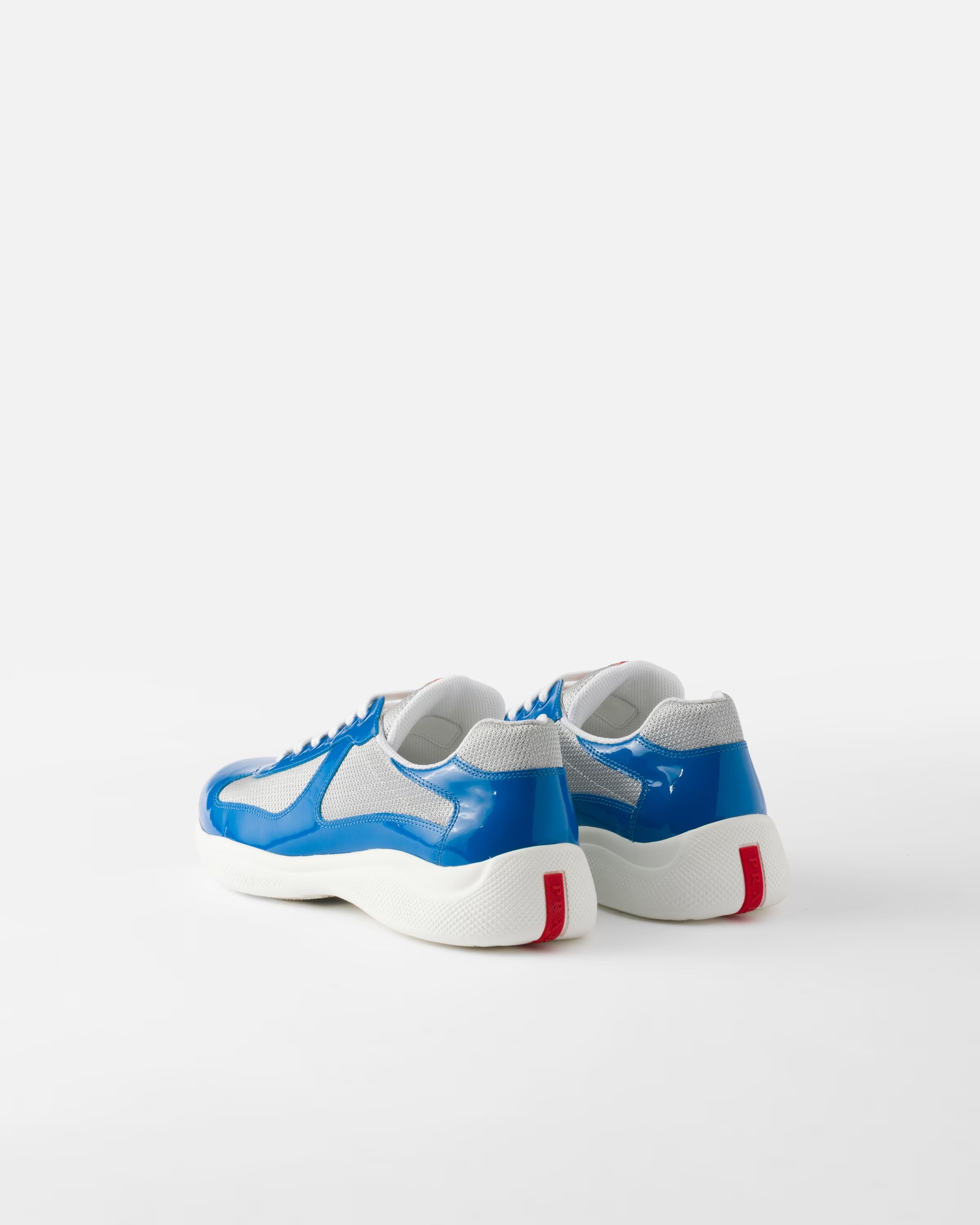 Patent leather and technical fabric Prada America's Cup sneakers ( Blue/Silver)