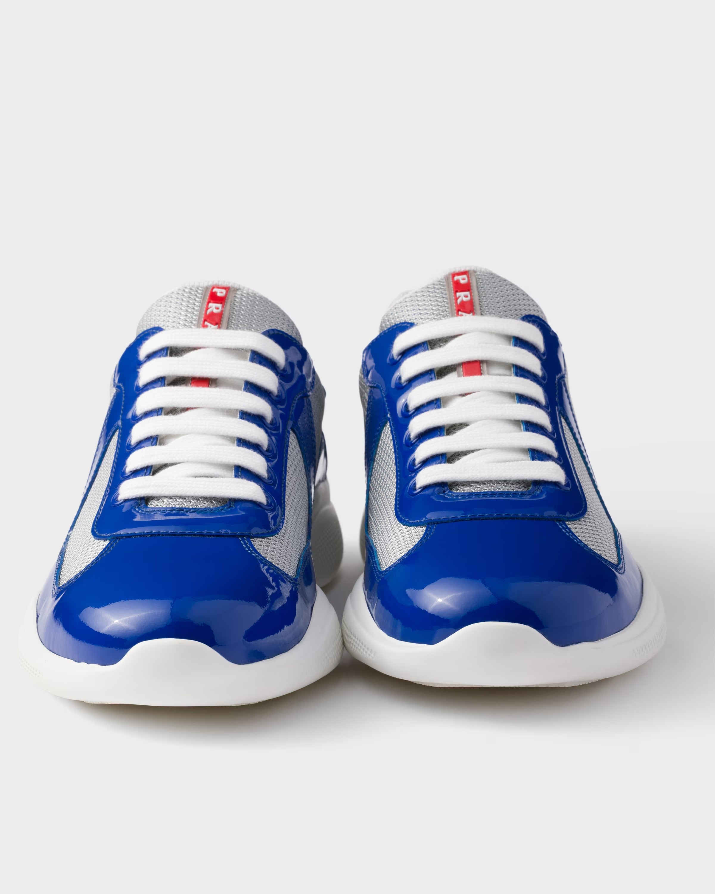 Patent leather and technical fabric Prada America's Cup sneakers (SunnyYellow/Silver)
