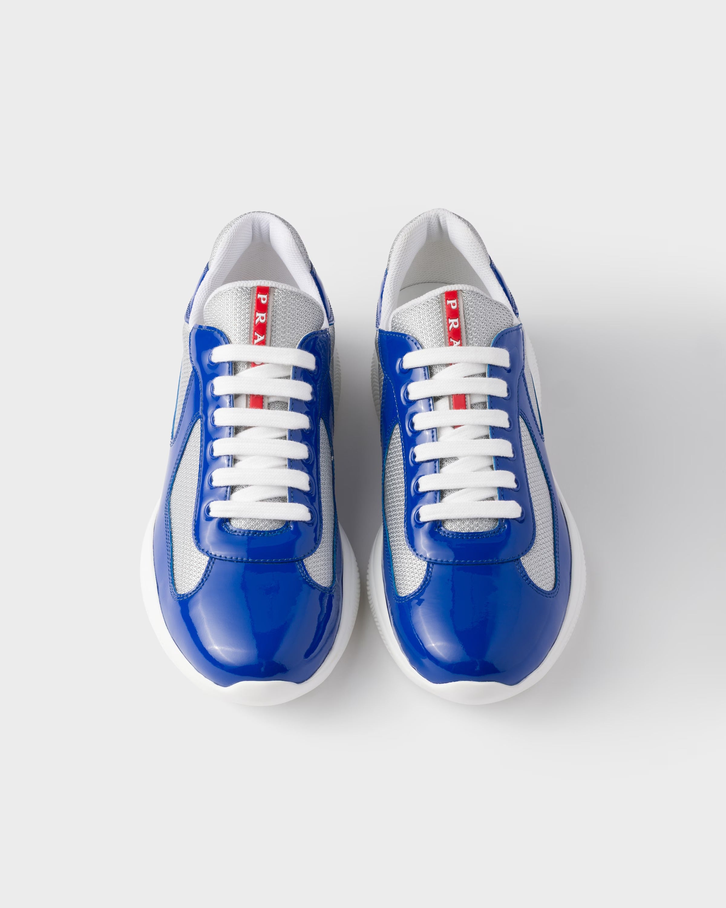 Patent leather and technical fabric Prada America's Cup sneakers (SunnyYellow/Silver)