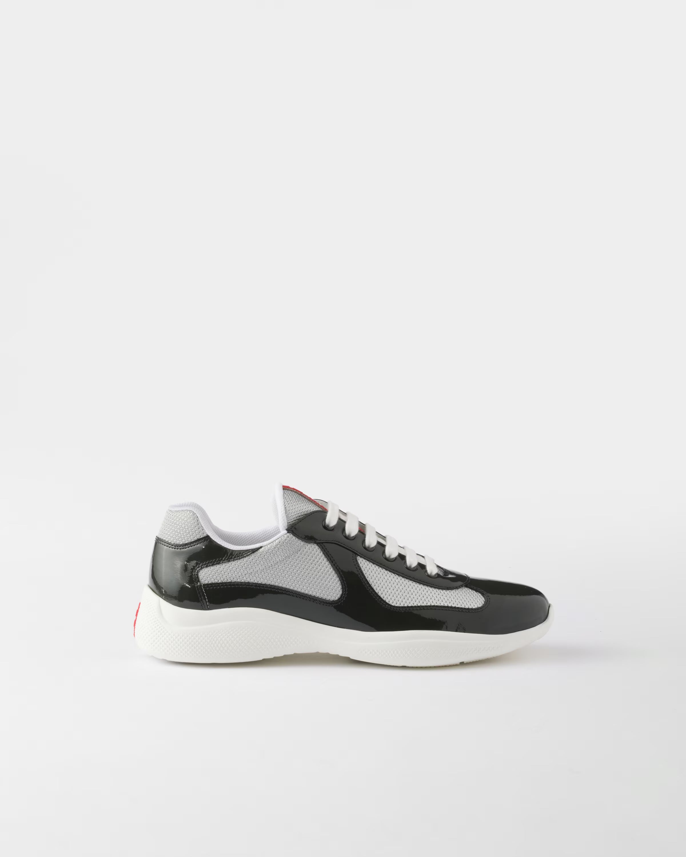 Patent leather and technical fabric Prada America's Cup sneakers (Anthracite Gray/Silver)