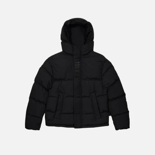 TRAPSTAR DECODED HOODED PUFFER 2.0 JACKET - BLACKOUT