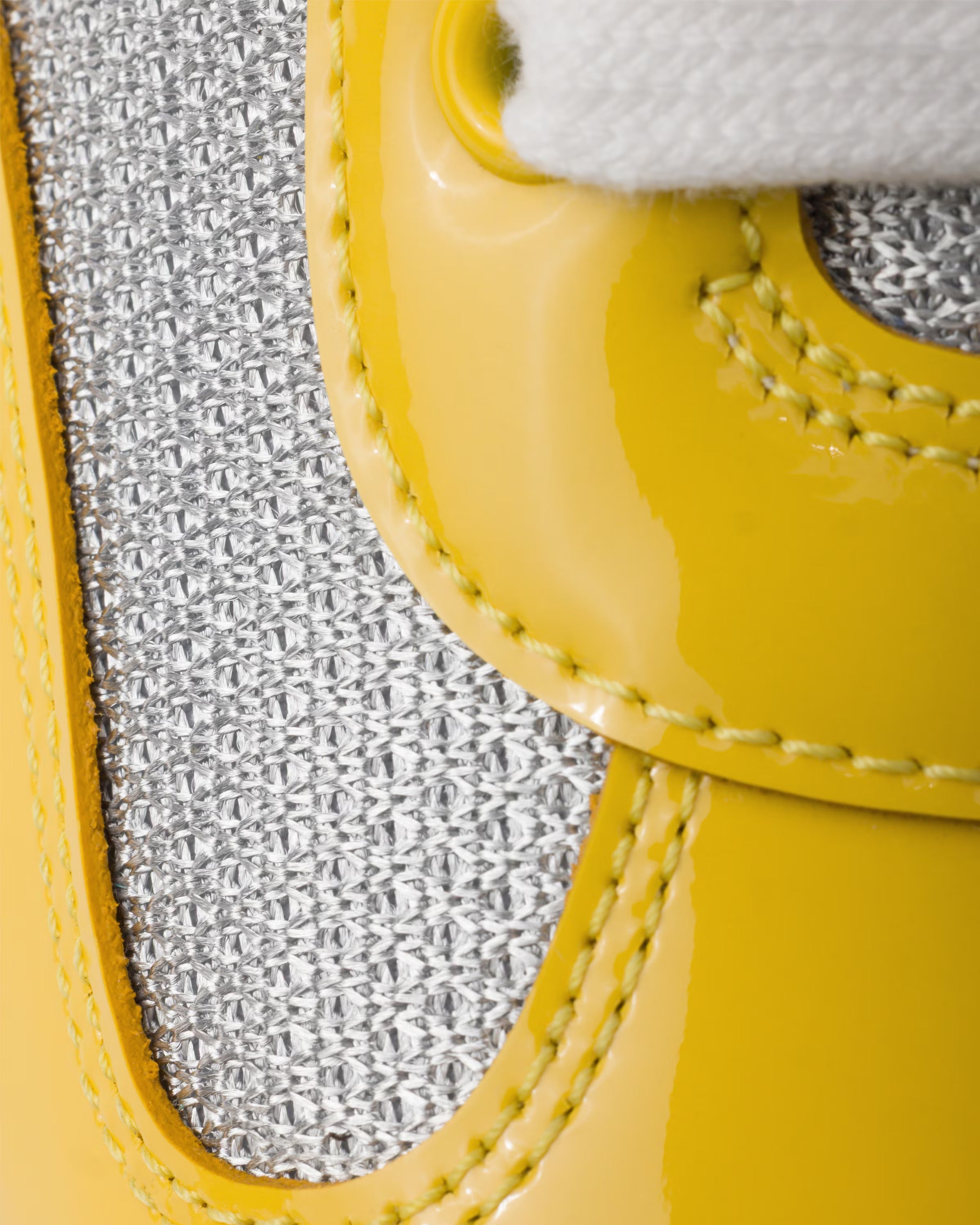 Patent leather and technical fabric Prada America's Cup sneakers Sunny (Yellow/Silver)