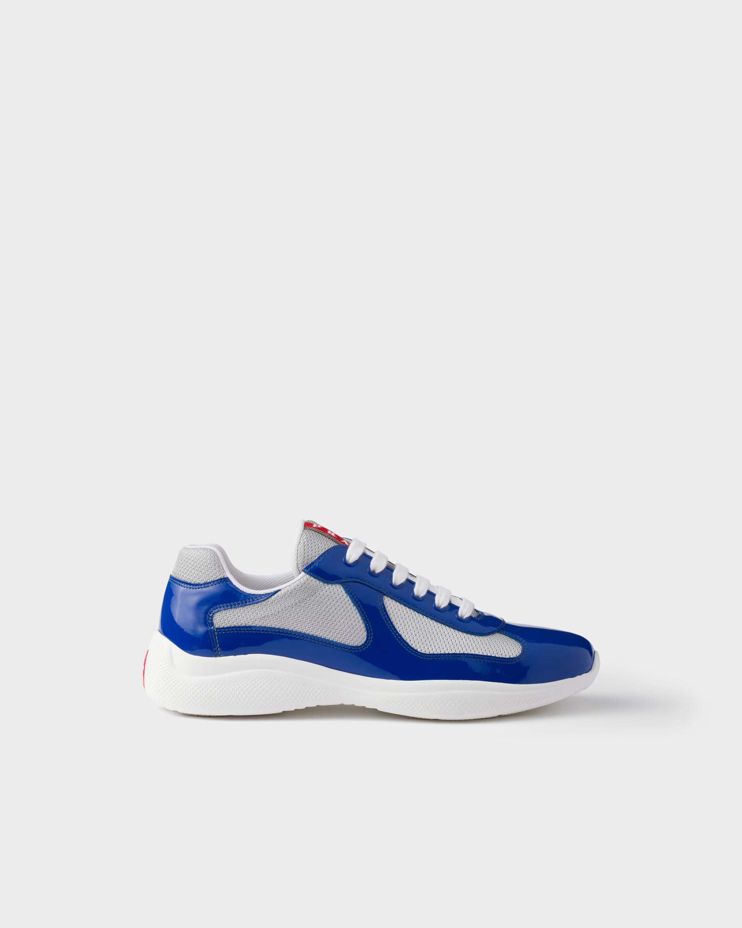 Patent leather and technical fabric Prada America's Cup sneakers ( Blue/Silver)