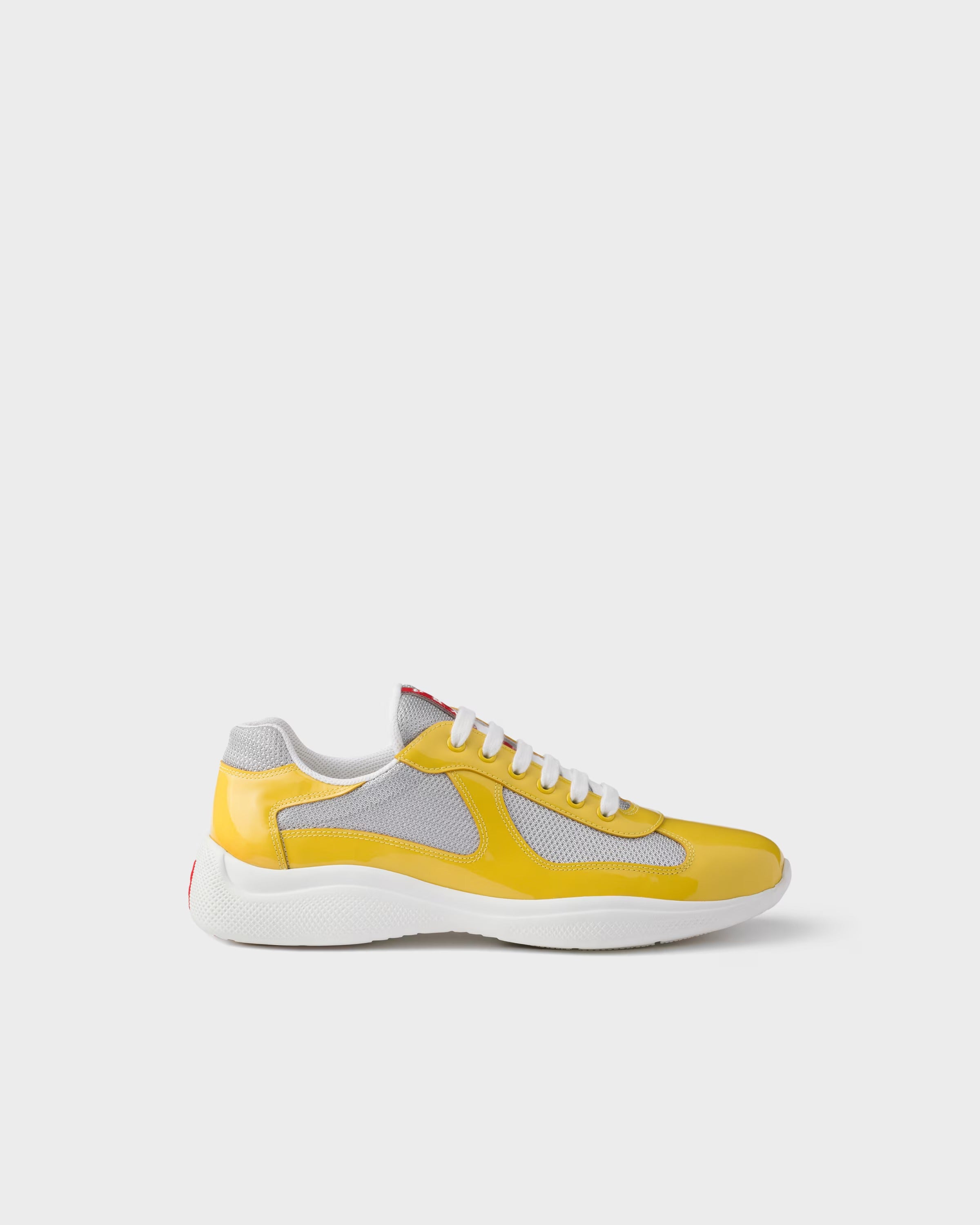 Patent leather and technical fabric Prada America's Cup sneakers Sunny (Yellow/Silver)