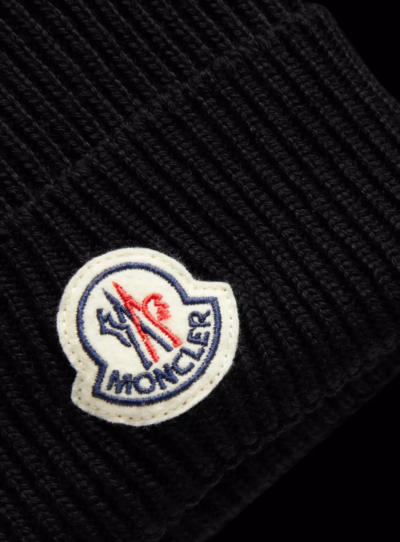 MONCLER WOOL BEANIE BLACK