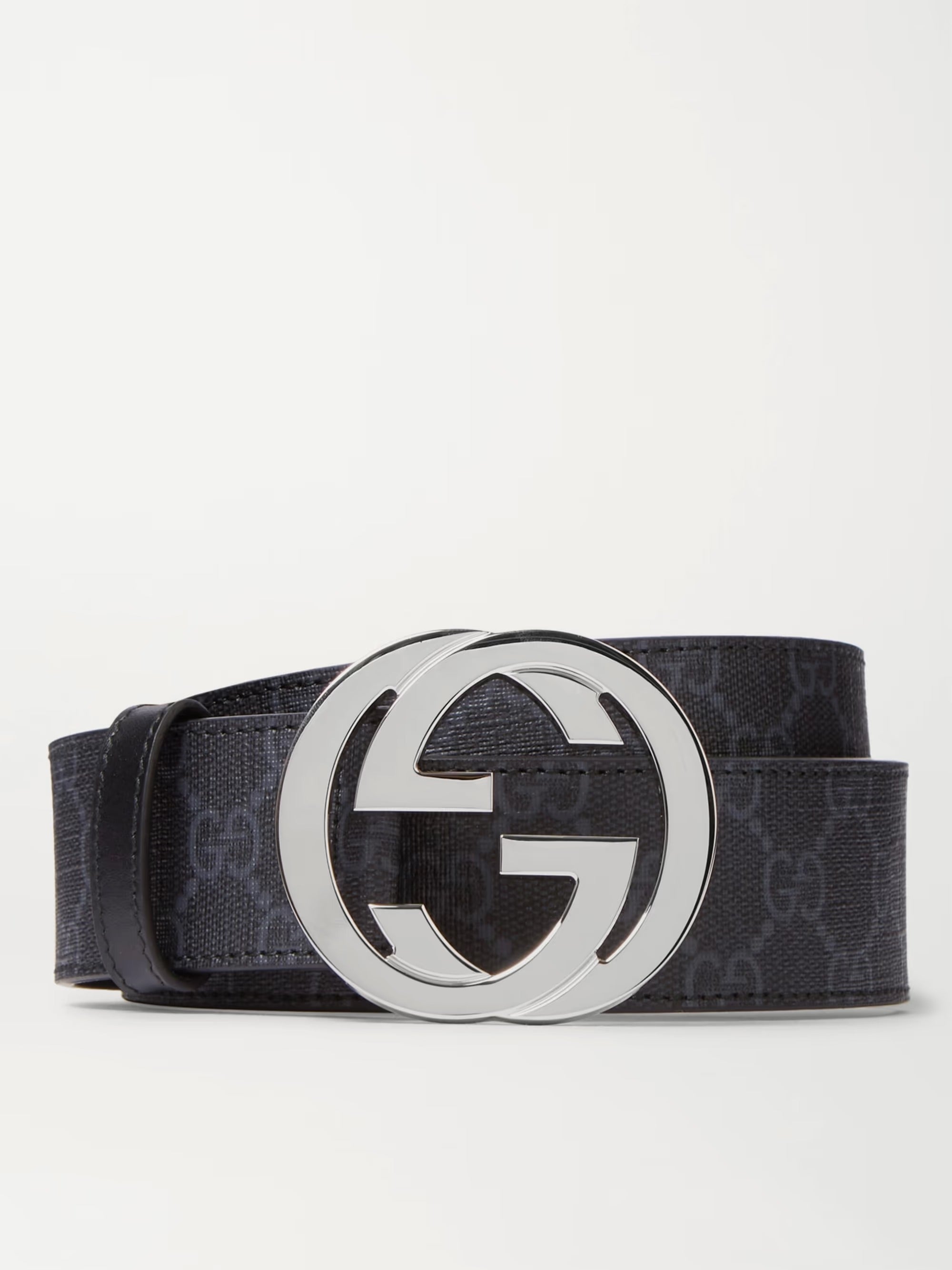 GUCCI  Monogrammed Coated-Canvas Belt