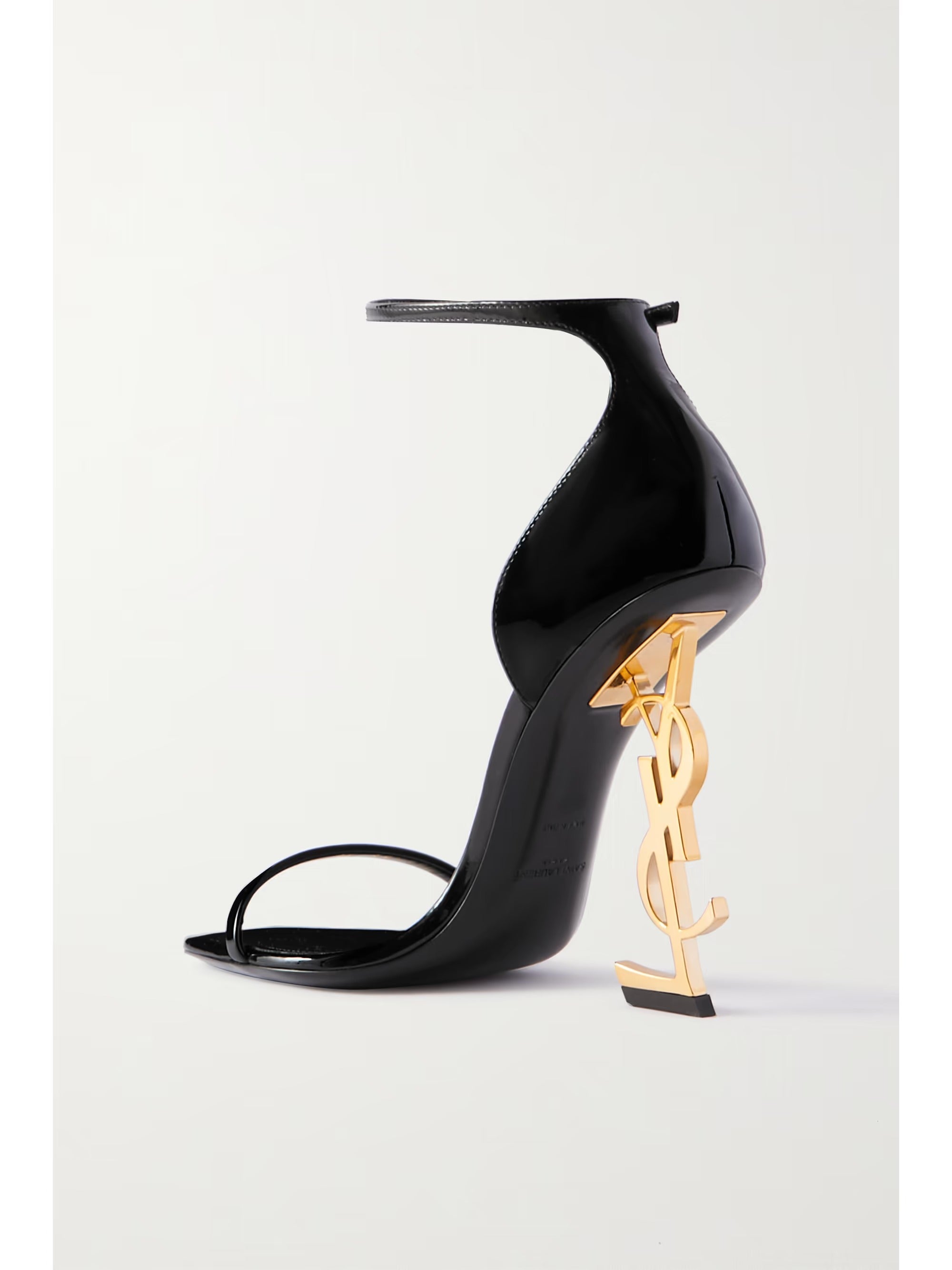 SAINT LAURENT Opyum embellished patent-leather sandals