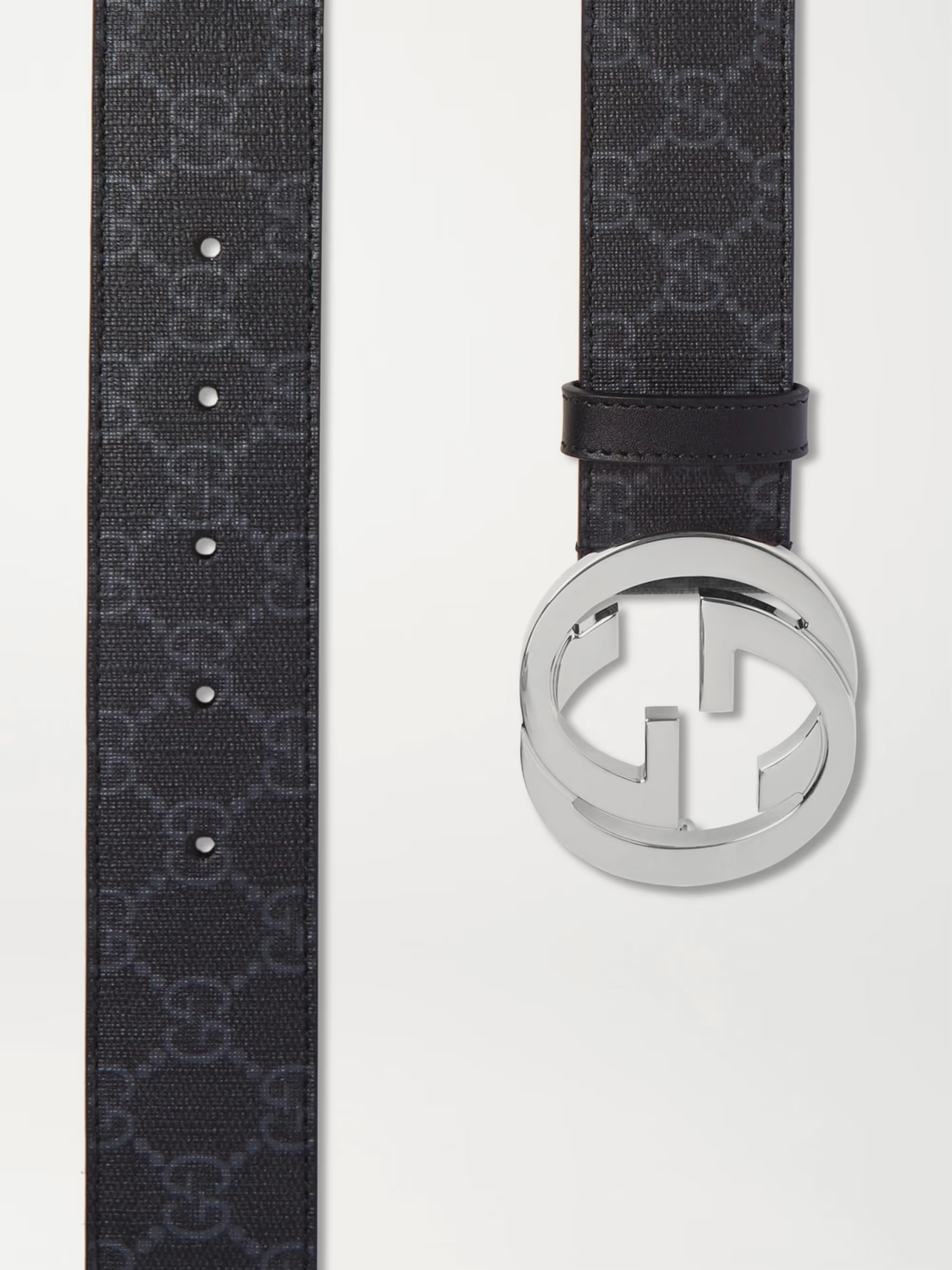 GUCCI  Monogrammed Coated-Canvas Belt